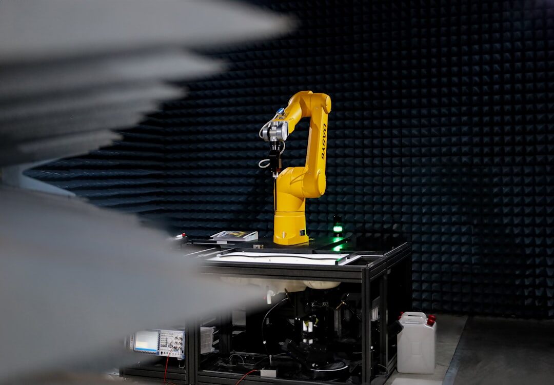 Advanced industrial robot arm working in a modern factory